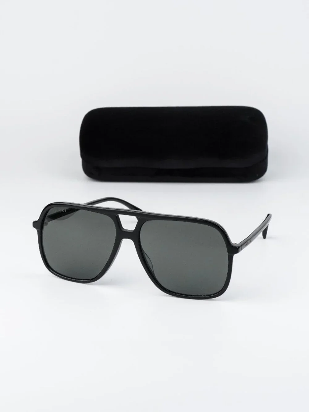 Gucci Men Sunglasses Black Grey Pilot Oversized GG0545S 001 NEW AUTHENTIC